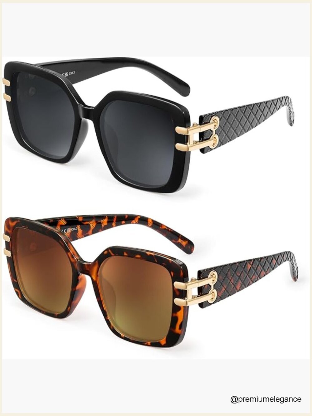 Oversized Square Polarized Sunglasses for Women UV400 Retro Luxury Large